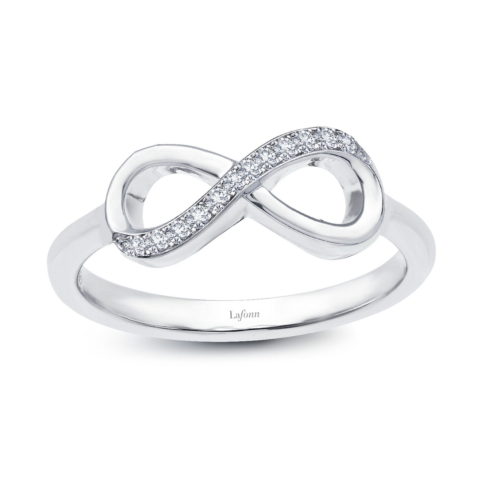 Lafonn 0.17 CTW Infinity Ring Simulated Diamond RINGS Size 10 Platinum 0.17 CTS 