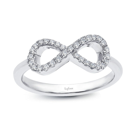 Lafonn 0.31 CTW Infinity Ring Simulated Diamond RINGS Size 5 Platinum 0.31 CTS 