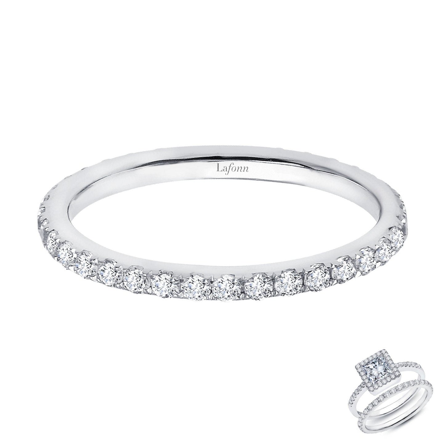 LaFonn Platinum Simulated Diamond N/A RINGS 0.5 CTW Eternity Band