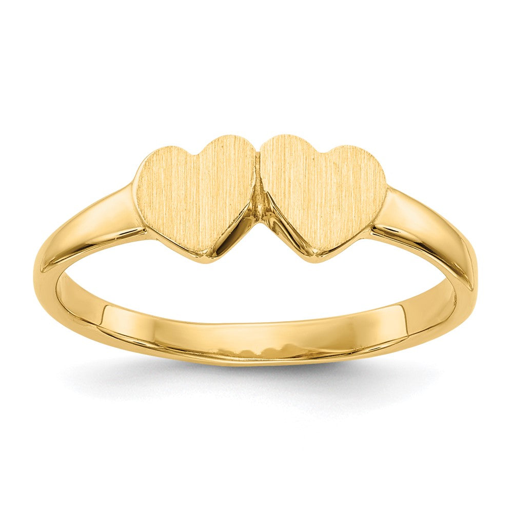 Quality Gold 14k Childs Double Heart Ring Gold     