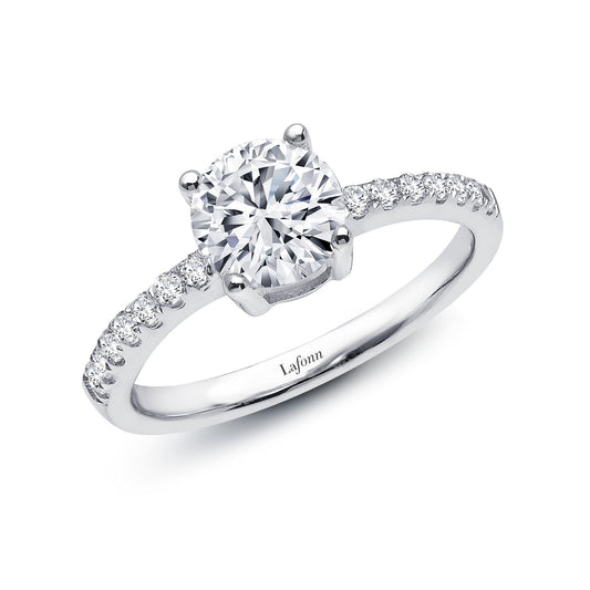 Lafonn 1.54 CTW Solitaire Engagement Ring 17 Stone Count R2027CLP10