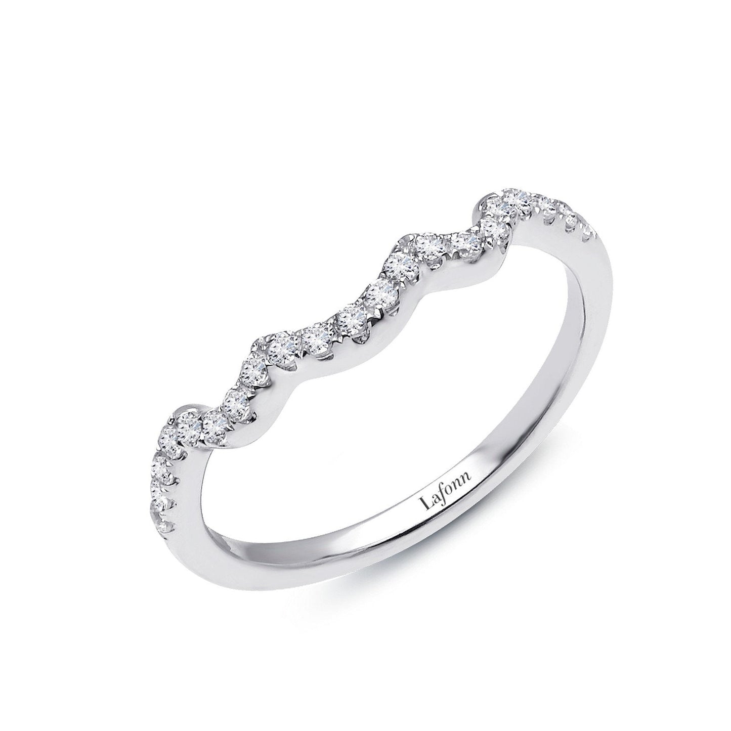 LaFonn Platinum Simulated Diamond N/A RINGS 0.31 CTW Half-Eternity Band