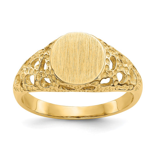 Quality Gold 14k Childs Fancy Signet Ring Gold