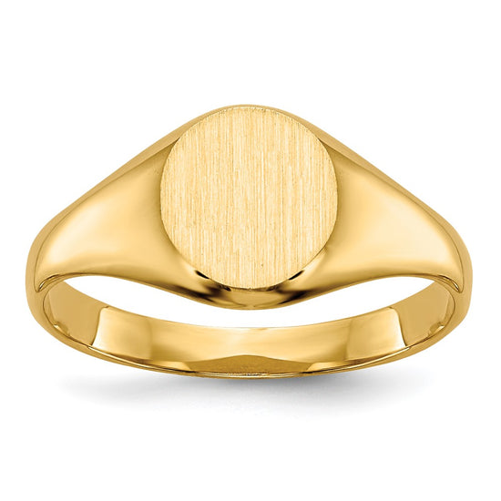 Quality Gold 14k Childs Closed Back Signet Ring Gold     
