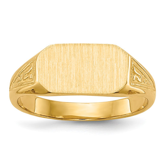 Quality Gold 14k  8.5x5.0mm Closed Back Childs Signet Ring Gold     