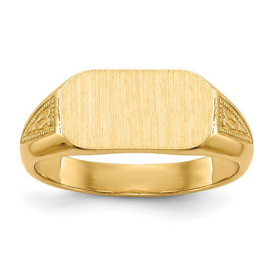 Quality Gold 14k 10.0x5.5mm Closed Back Signet Ring Gold
