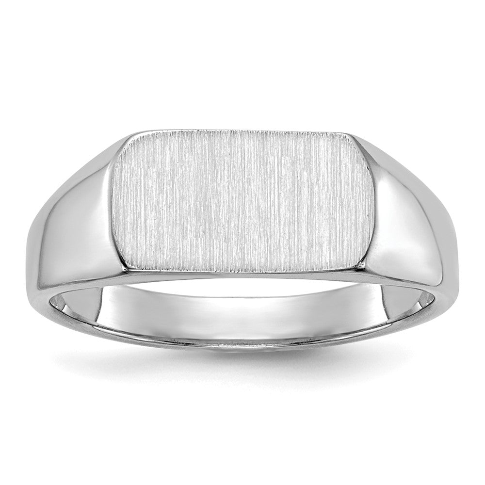 Quality Gold 14k White Gold  10mmx6mm Open Back Signet Ring Gold