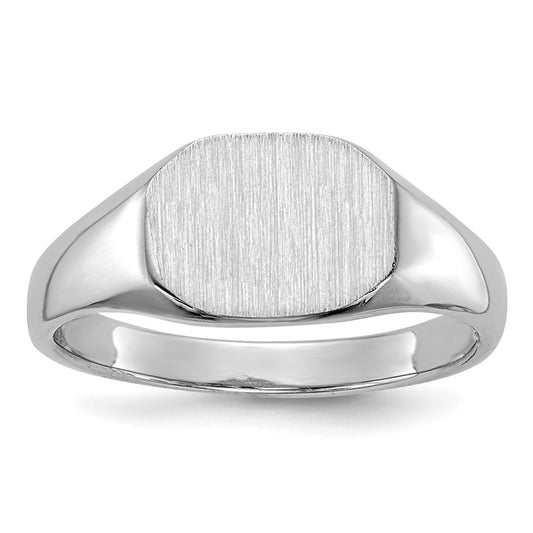 Quality Gold 14k White Gold  8.0x6.5mm Open Back Child's Signet Ring Gold