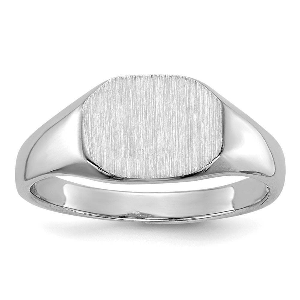 Quality Gold 14k White Gold  8.0x6.5mm Open Back Child's Signet Ring Gold