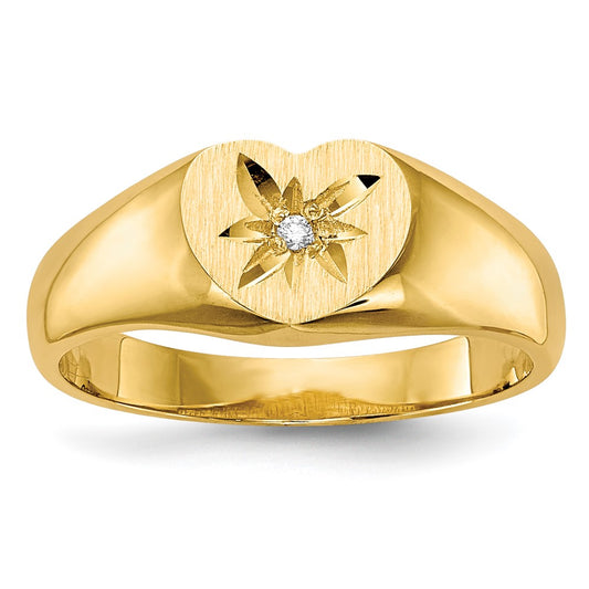 Quality Gold 14k Child's AA Diamond Signet Ring Gold