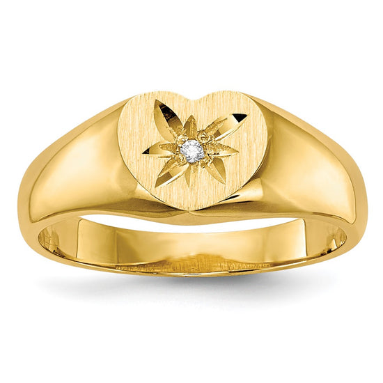 Quality Gold 14k Child's AA Diamond Signet Ring Gold