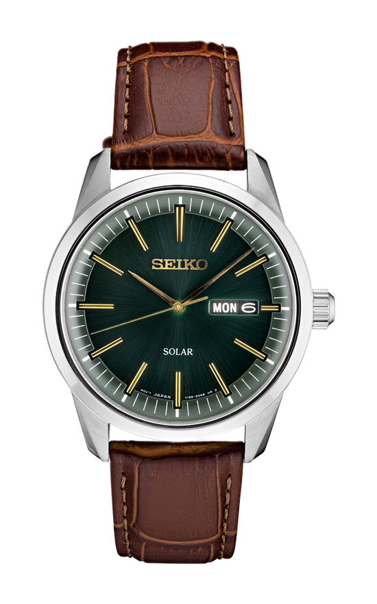 Seiko Essentials Solar Leather Strap Male Watch
