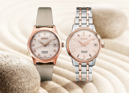 Load image into Gallery viewer, Seiko Presage Rose Gold-tone Leather Strap Women`s Watch SRPF50
