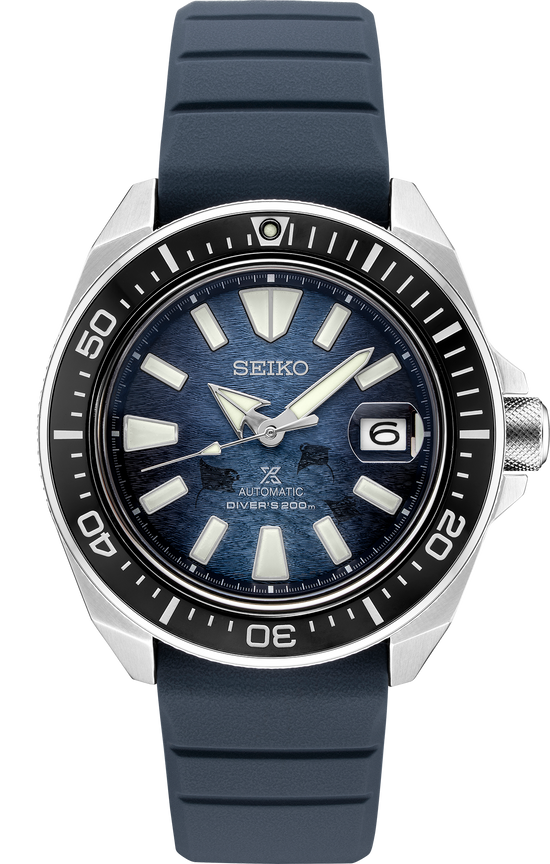 Seiko Men's Automatic Prospex Diver Dark Blue Silicone Strap Watch 44mm SRPF79