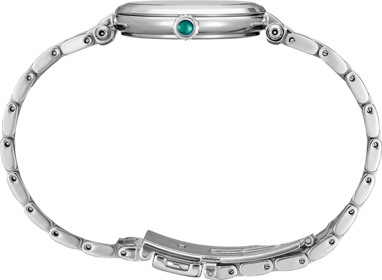SEIKO Women's Stainless Steel Green Dial Diamond WATCH SRZ535