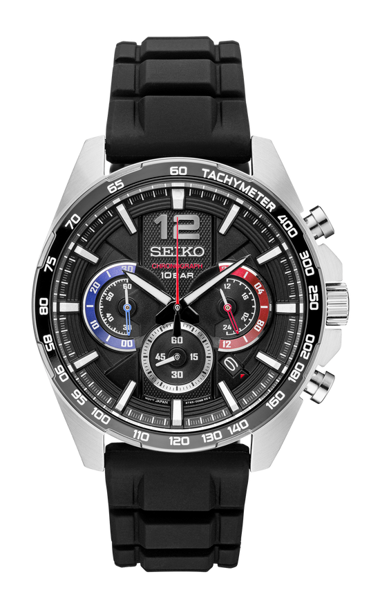 Seiko Essentials Quartz Chronograph Silicone Male Watch