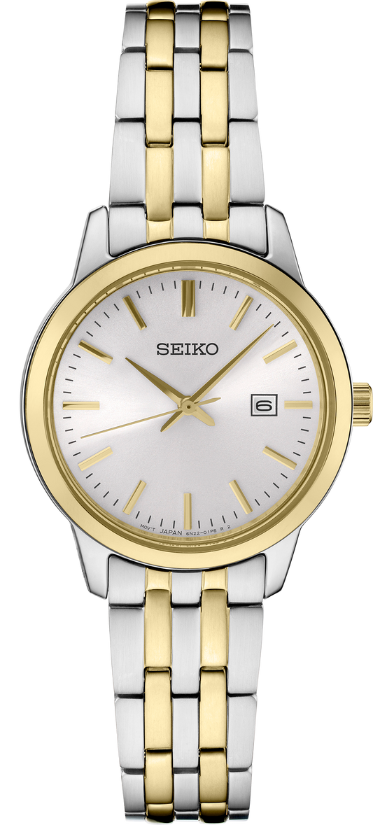 SEIKO Classic Quartz White Dial Two-tone Ladies Watch SUR410