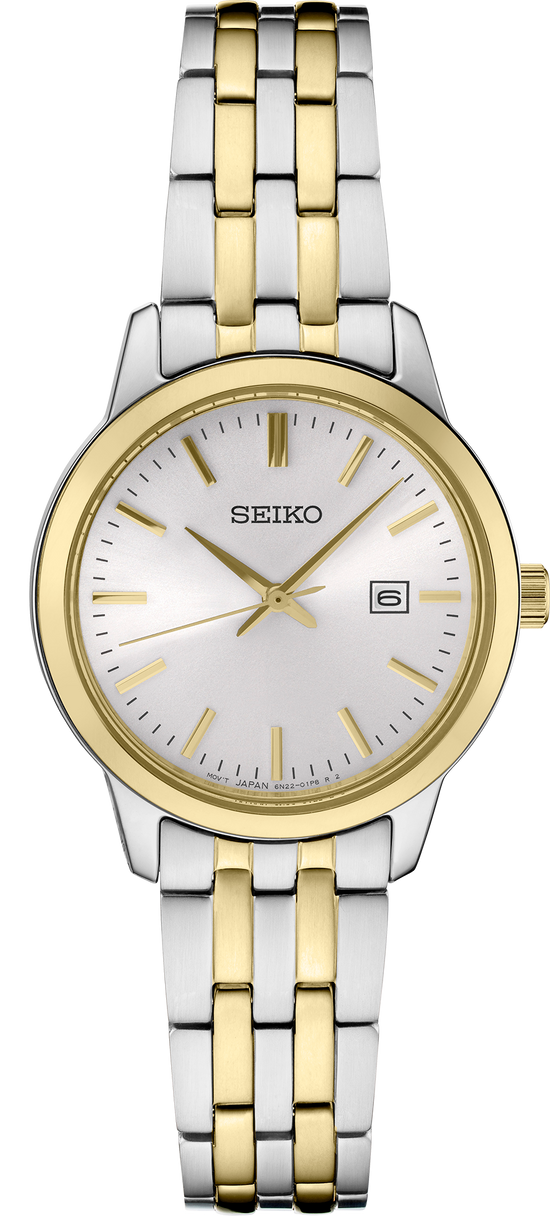 SEIKO Classic Quartz White Dial Two-tone Ladies Watch SUR410