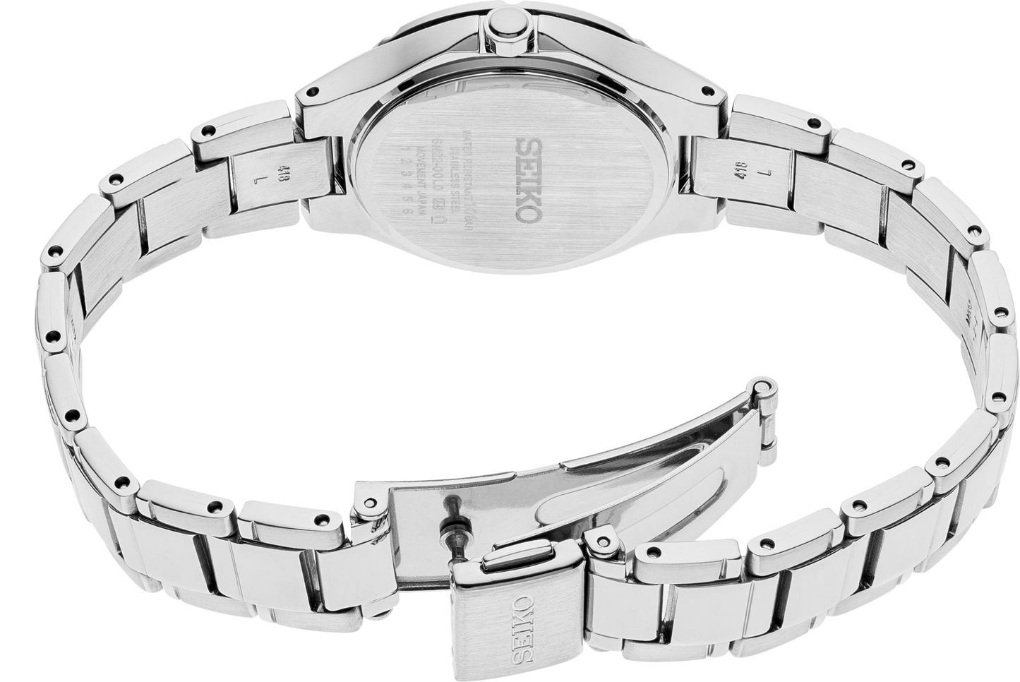 Seiko Essentials Womens Silver Tone Stainless Steel Bracelet Watch SUR413