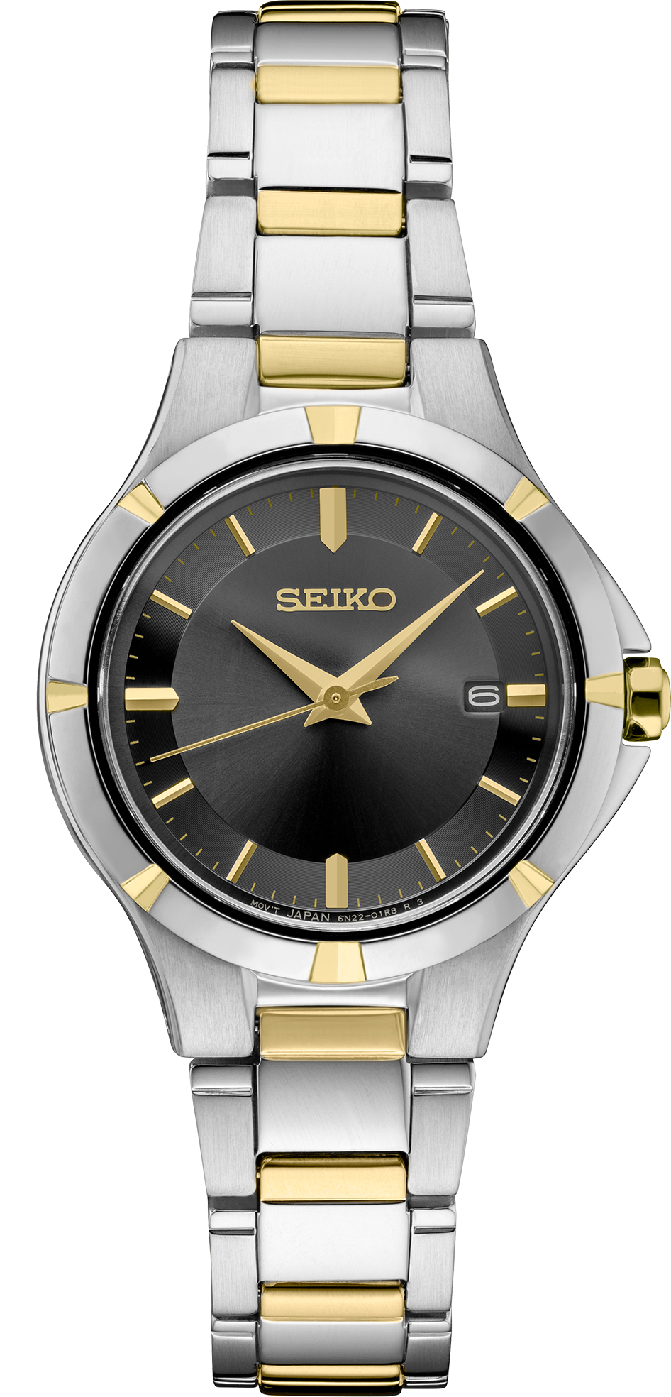 Seiko Essentials Womens Two Tone Stainless Steel Bracelet Watch SUR414