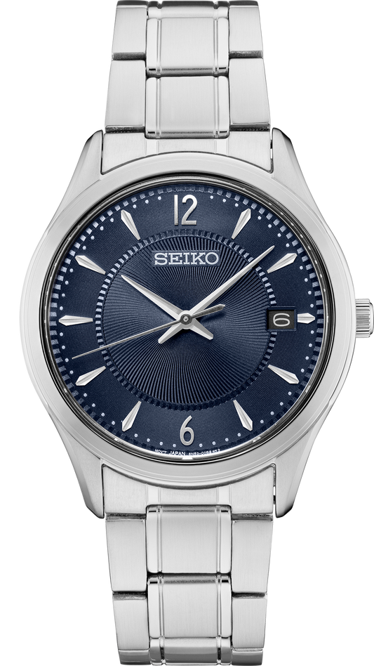 Seiko Noble Quartz Blue Dial Stainless Steel Men's Watch SUR419