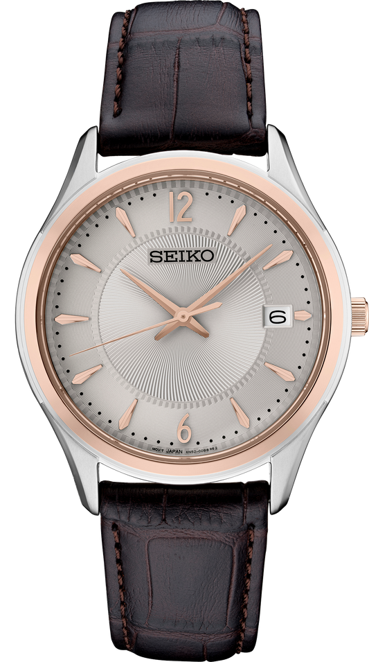 SEIKO Classic Quartz Grey Dial Men's Watch SUR422