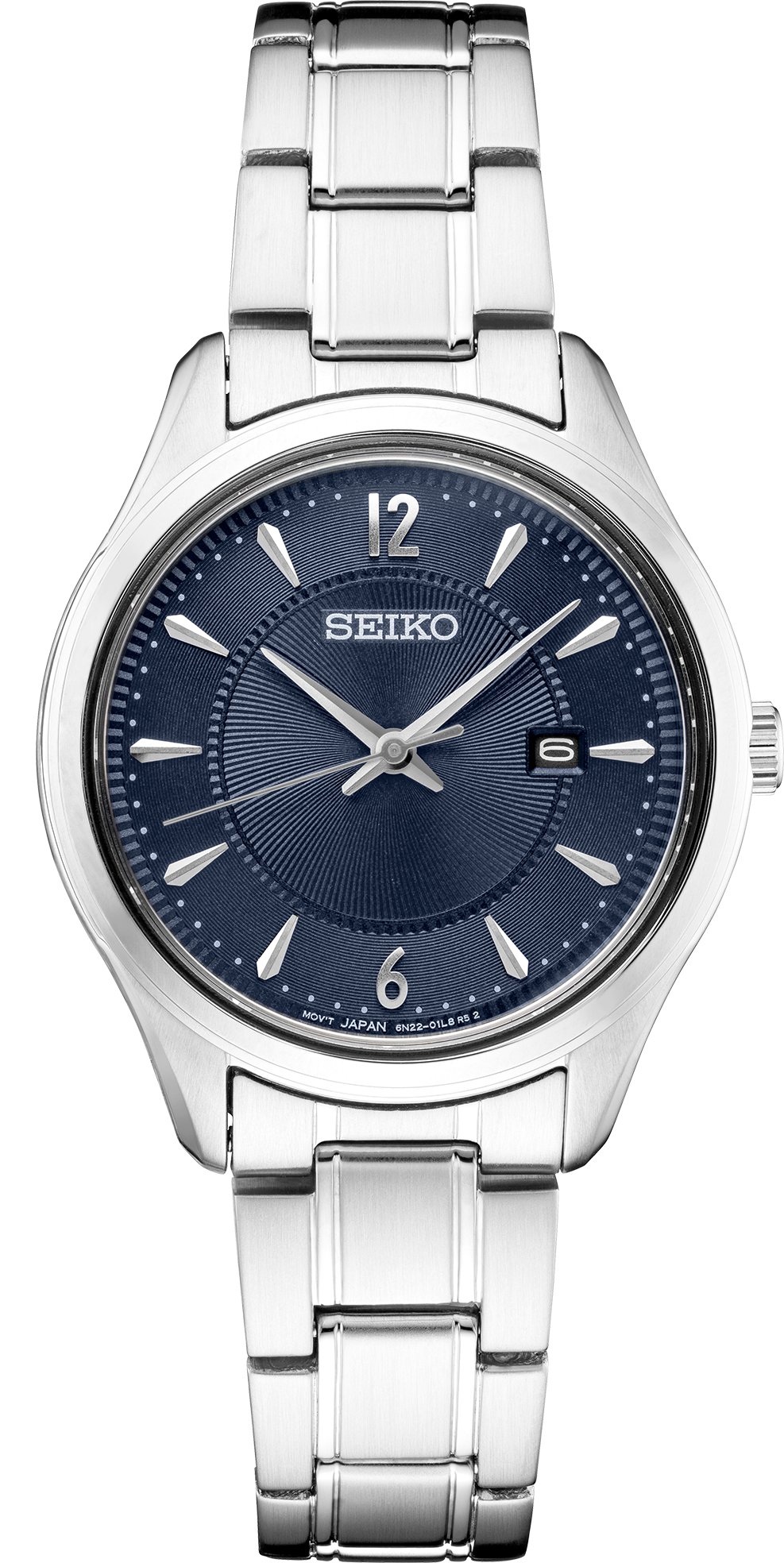 Seiko Noble Quartz Blue Dial Stainless Steel Ladies Watch SUR425