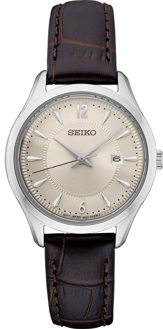 Seiko Women's Noble Brown Leather Watch - Multi SUR427