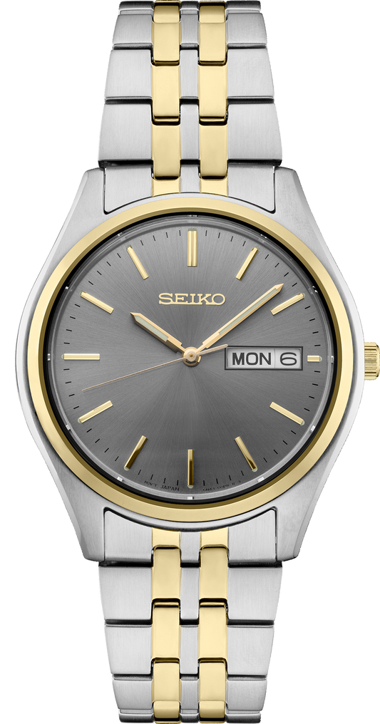 Seiko Essentials Mens Two Tone Stainless Steel Bracelet Watch SUR432