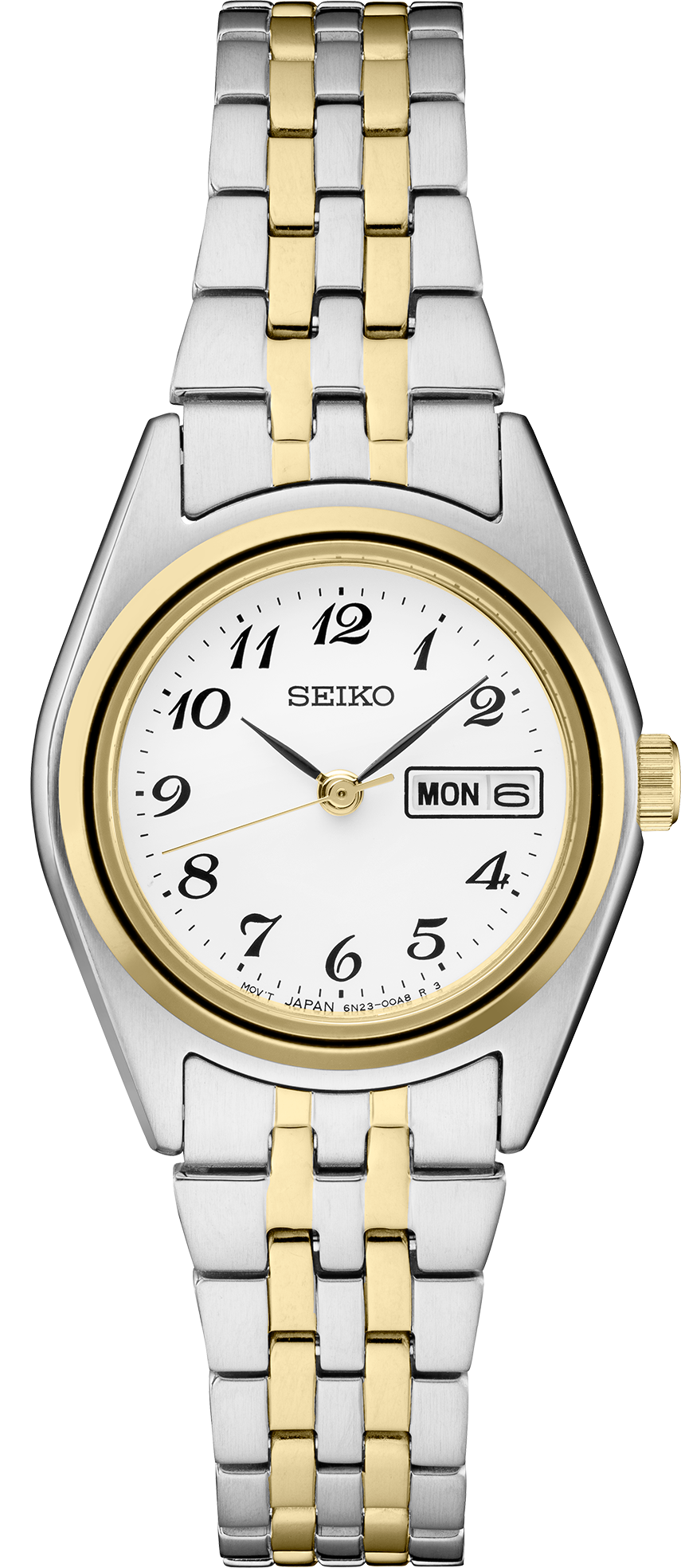 Seiko Essentials Womens Two Tone Stainless Steel Bracelet Watch SUR438