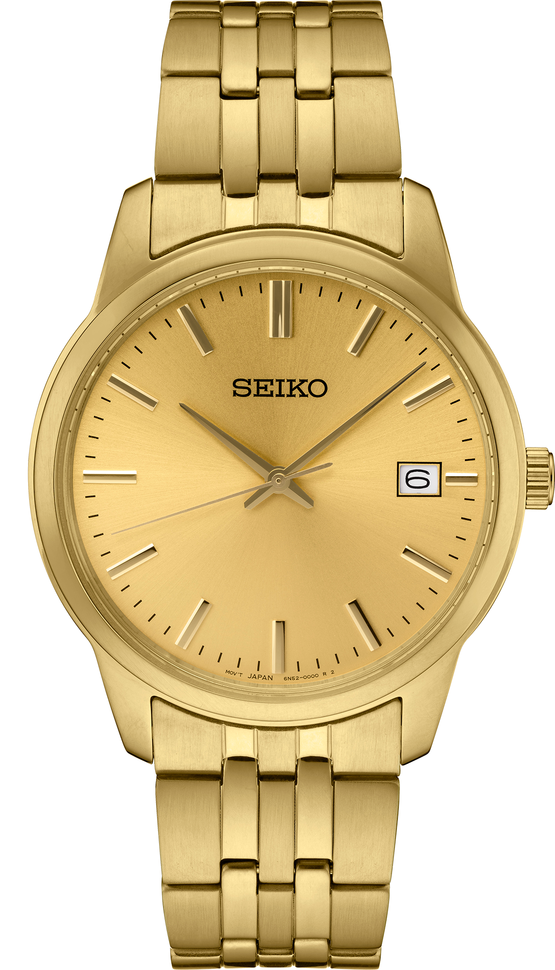 Seiko Men's Essential Gold Tone Stainless Steel Link Watch SUR442