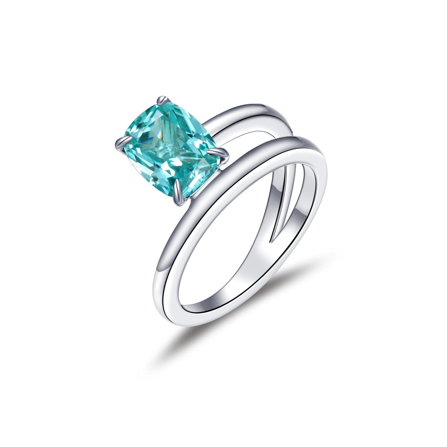 Lafonn Fancy Lab-Grown Sapphire Solitaire Ring GREEN CORUNDUM RINGS Size 7 Platinum Appx CTW: 3.0 cts. CTS Approx. 10.5 mm (W)