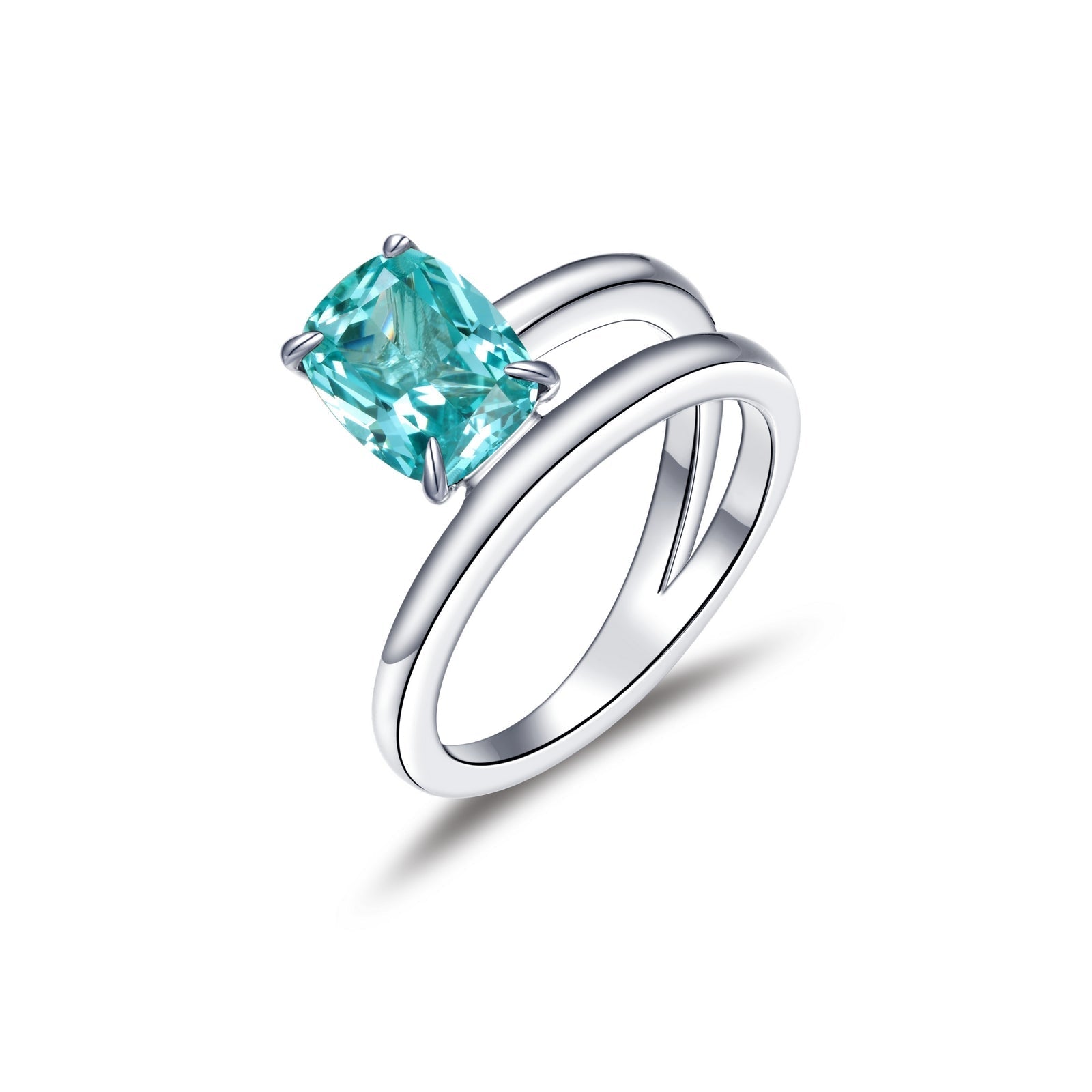 Lafonn Fancy Lab-Grown Sapphire Solitaire Ring GREEN CORUNDUM RINGS Size 8 Platinum Appx CTW: 3.0 cts. CTS Approx. 10.5 mm (W)