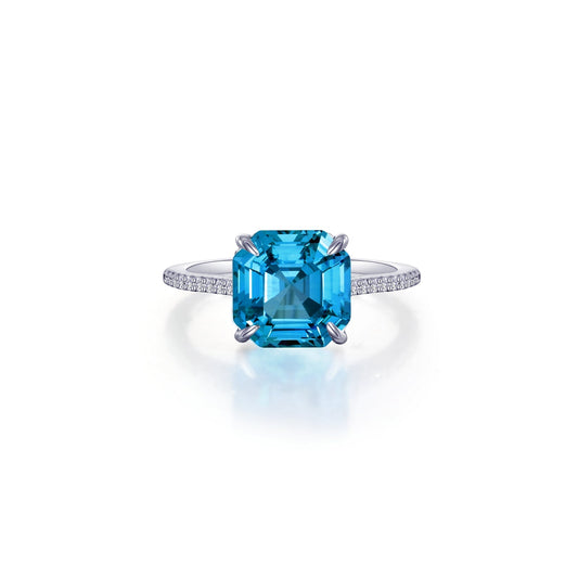 Lafonn Fancy Lab-Grown Sapphire Solitaire Ring 19 Stone Count SYR004BP07