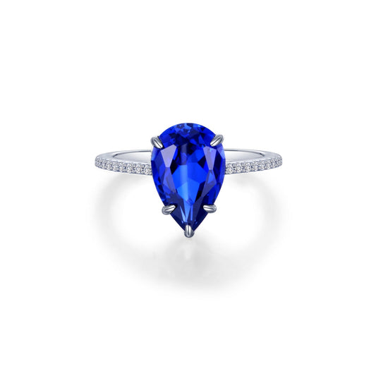 Lafonn Lab-Grown Sapphire Solitaire Ring 19 Stone Count SYR005SP07