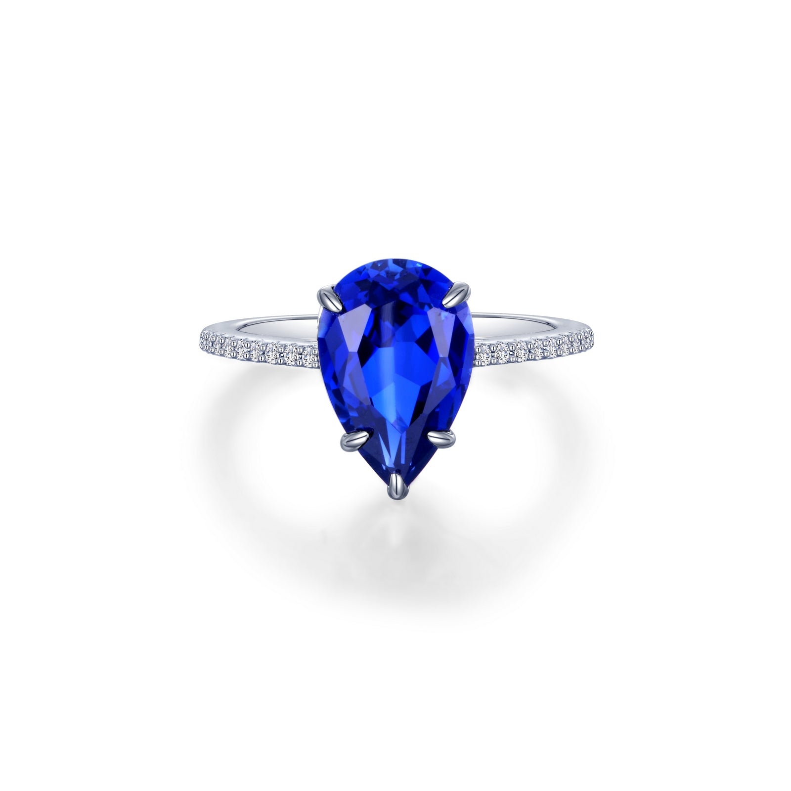 Lafonn Lab-Grown Sapphire Solitaire Ring 19 Stone Count SYR005SP08