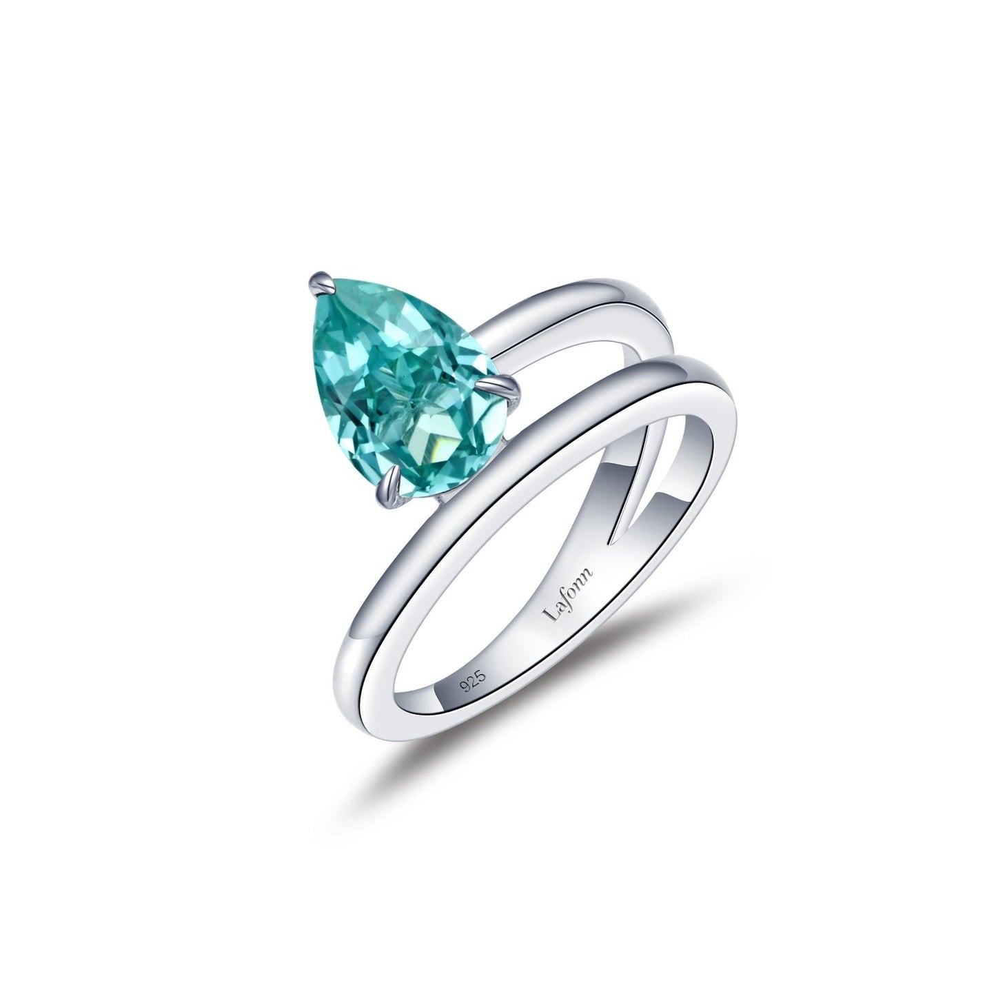 Lafonn Fancy Lab-Grown Sapphire Solitaire Ring GREEN CORUNDUM RINGS Size 8 Platinum Appx CTW: 1.80 cts. CTS Approx. 12.0 mm (W)