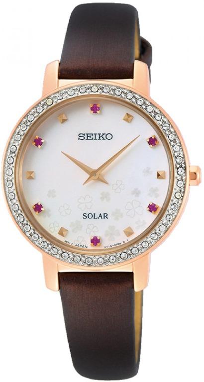 Seiko Ladies Watch Solar Leather Special Edition with Swarovski SUP450