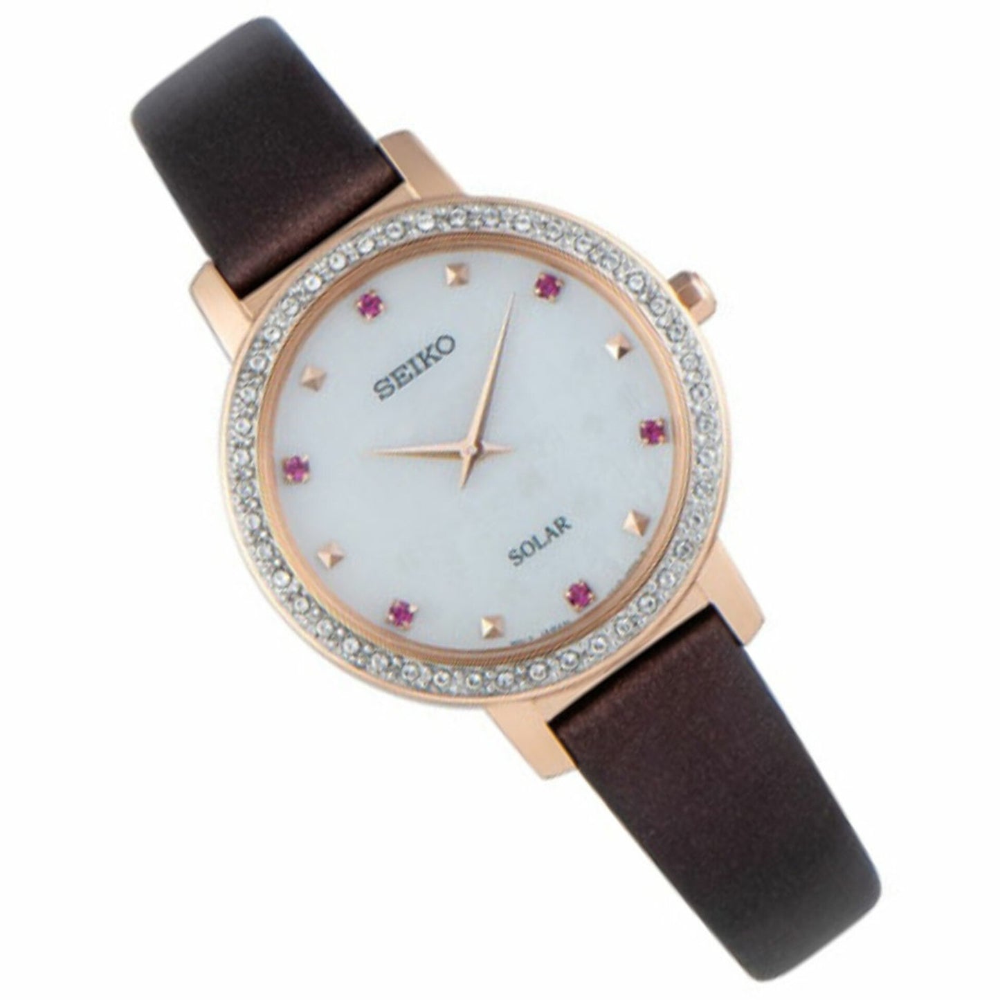 Seiko Ladies Watch Solar Leather Special Edition with Swarovski SUP450