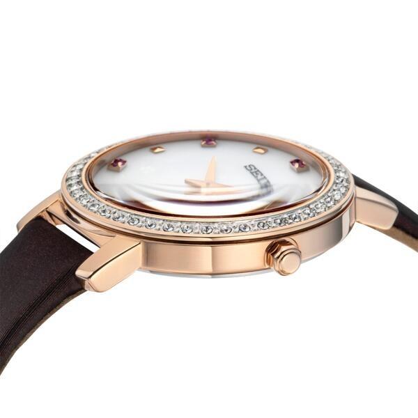 Seiko Ladies Watch Solar Leather Special Edition with Swarovski SUP450