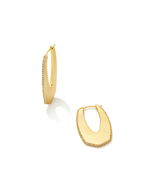 Kendra Scott ADELINE HOOP EARRINGS 9608801005 E1851RHD 1.49'L X 0.79'W GOLD METAL