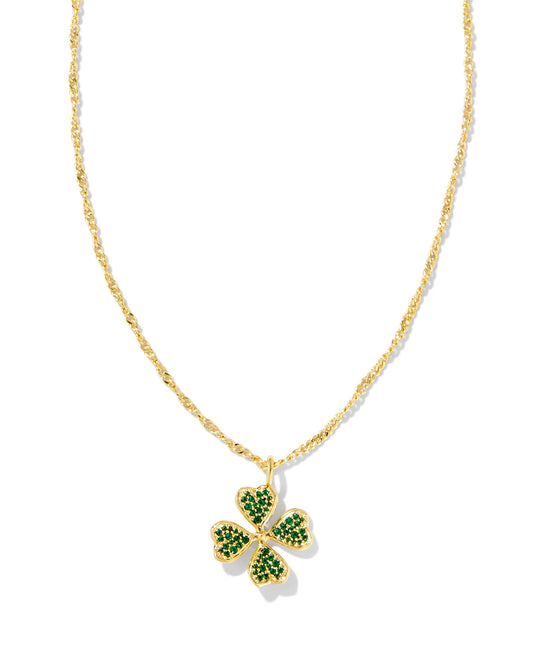 CLOVER CRYSTAL SHORT PENDANT NECKLACE