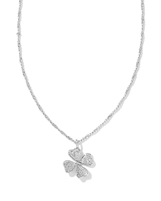 CLOVER CRYSTAL SHORT PENDANT NECKLACE