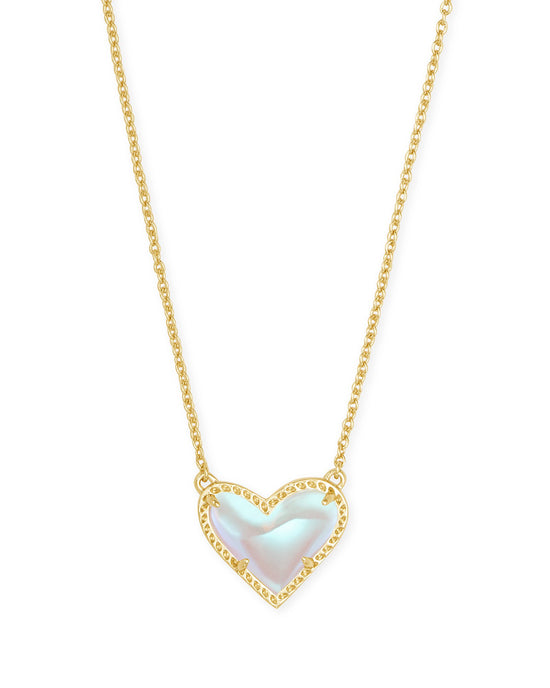 Load image into Gallery viewer, Kendra Scott, ARI HEART SHORT PENDANT, 4217706879, N1337GLD, 0.49&amp;#39; L x 0.57&amp;#39; W pendant on 15&amp;#39;L chain + 2&amp;#39; extender, DICHROIC GLASS

