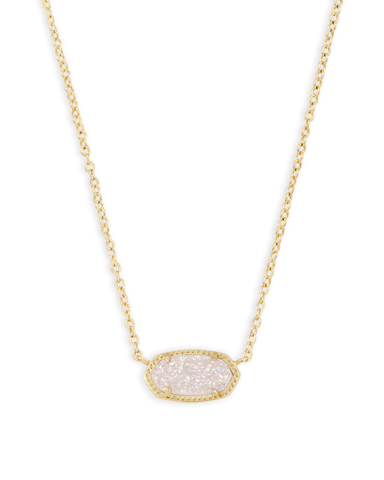 Load image into Gallery viewer, Kendra Scott, ELISA NECKLACE, 4217709208, N5067GLD, 0.63&amp;#39;L x 0.38&amp;#39;W stationary pendant, 15&amp;#39; chain with 2&amp;#39; extender, GOLD IRIDESCENT DRUSY
